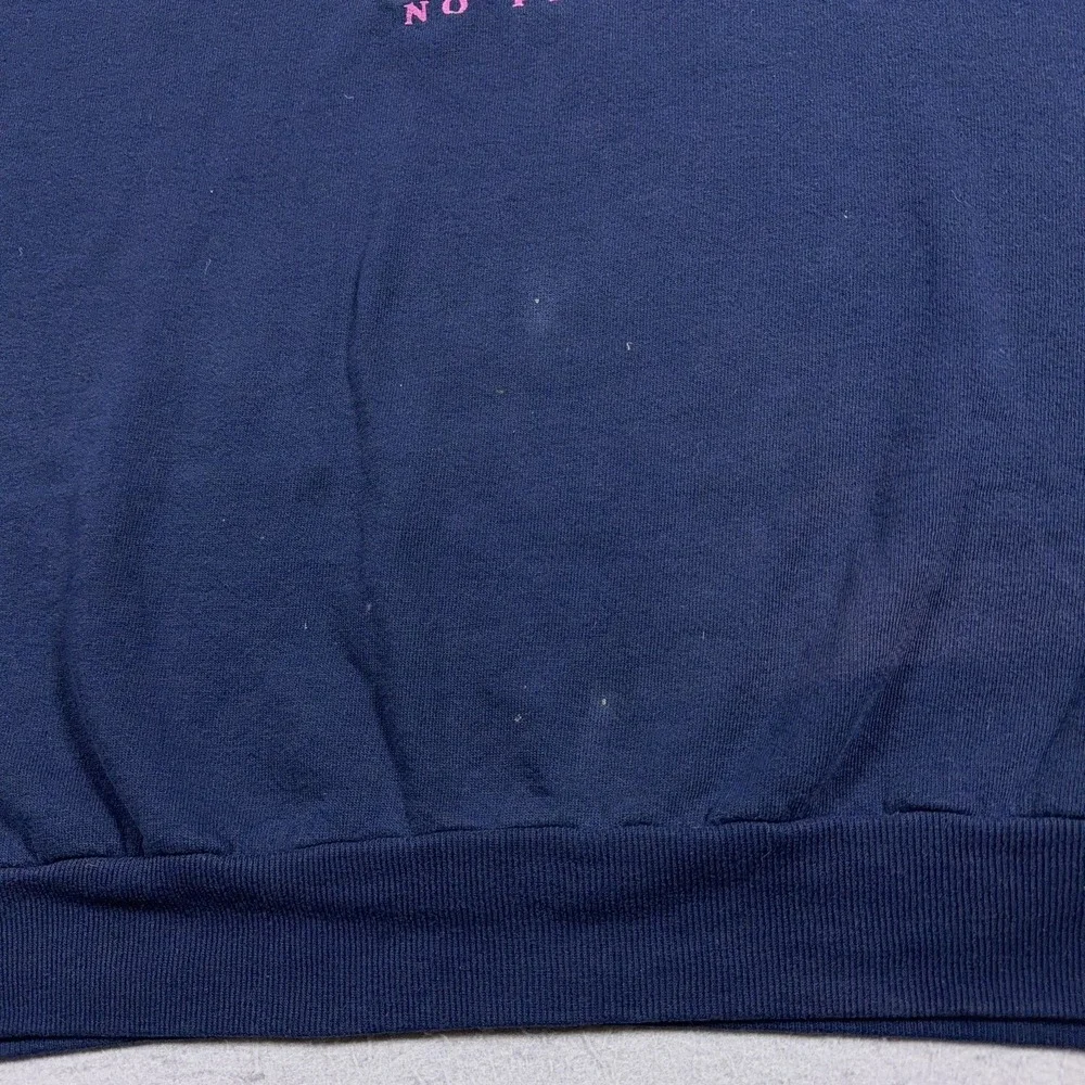 Vintage Sweatshirt Mens 2XL Blue No Problem Graphic Pullover 90s Funny USA